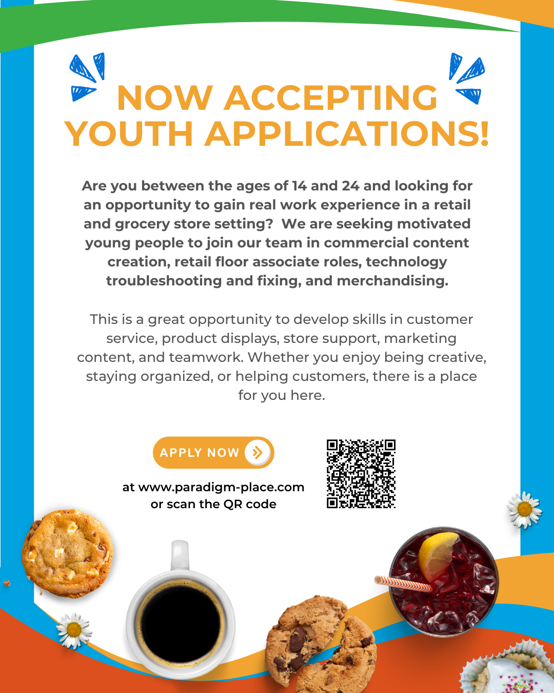 Youth Applications at Paradigm Place flyer